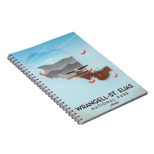 Caderno Espiral Cartaz do Parque Nacional Wrangell-St. Elias Alasc
