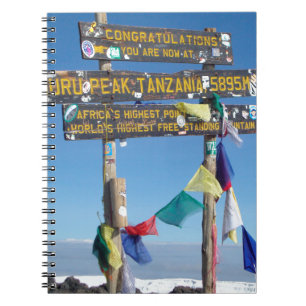 Caderno Espiral Cartaz sobre a Cimeira do Kilimanjaro kenya