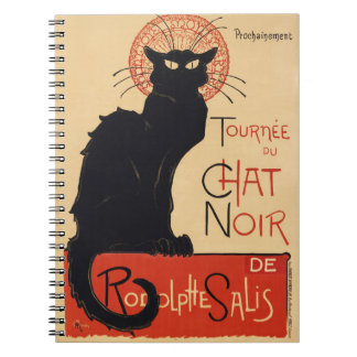 Caderno Espiral Cartaz Vintage Gato Preto Art Nouveau Steinlen