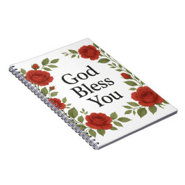 Caderno Espiral Cartões Florais Rosa Religiosos Deus Abençoe Você