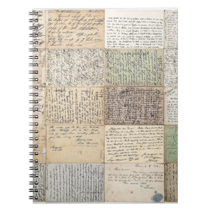 Caderno Espiral Cartões-postais Antigos Fundo de Vintagem Francês