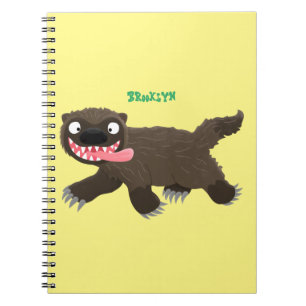 Caderno Espiral Cartografia de lobo faminta e engraçada