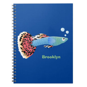 Caderno Espiral Cartografia de peixe tropical de rico bonito
