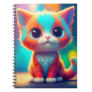 Caderno Espiral Cartografia do Rainbow Coloring Kitten