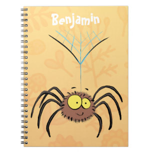 Caderno Espiral Cartografia engraçada e fofa da aranha