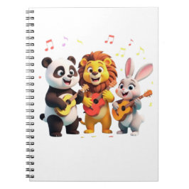 Caderno Espiral 🎵 Cartoon Animal Music Party – Fun & Cute Musical