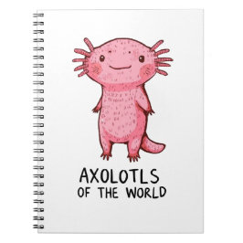 Caderno Espiral Cartoon Axolotl desenhado À Mão