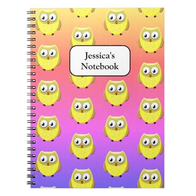Caderno Espiral Cartoon Baby Owl (Frente)