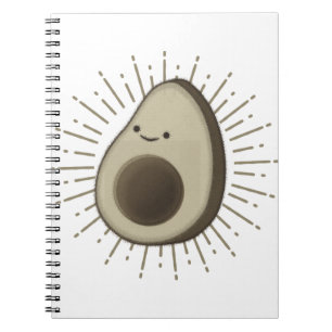 Caderno Espiral Cartoon Bonito Avocado Em Estilo Vintage