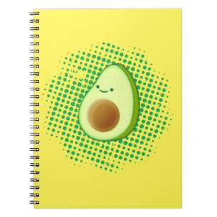 Caderno Espiral Cartoon Bonito Avocado Em Vórtice Sofrido