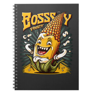 Caderno Espiral Cartoon Corn Cob engraçado retro vintage comic