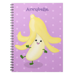Caderno Espiral Cartoon de banana kawaii