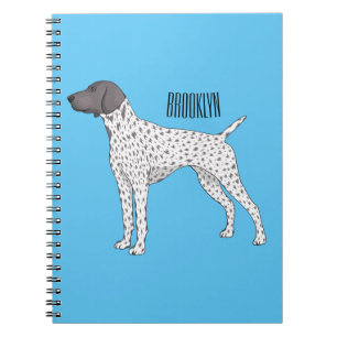 Caderno Espiral Cartoon de cachorro-pintor alemão Shorthired