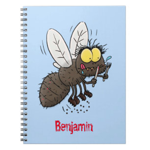 Caderno Espiral Cartoon de insetos com mosca espinhenta