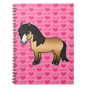 Caderno Espiral Cartoon De Pônea Shetland, De Pé-De-Pé-Rosa