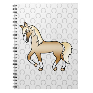 Caderno Espiral Cartoon de Trote de Cavalo de Palomino