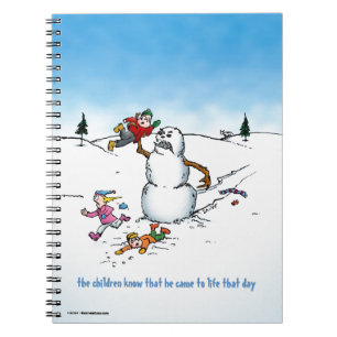 Caderno Espiral Cartoon do Killer Snowman Engraçado