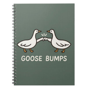 Caderno Espiral Cartoon Engraçado Ganso Bumps   Fist Bump Geese An