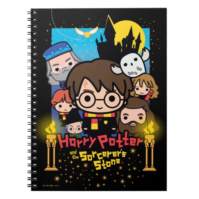 Caderno Espiral Cartoon Harry Potter e a Pedra do Feiticeiro (Frente)