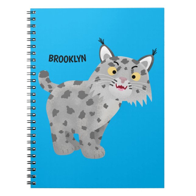 Caderno Espiral Cartoon lince lince de lince (Frente)