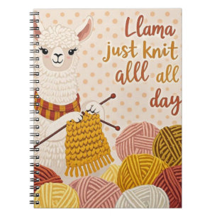 Caderno Espiral Cartoon llama vestindo um cachecol de tricô