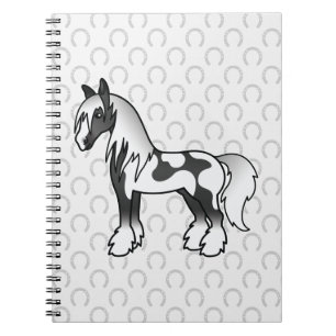 Caderno Espiral Cartoon Piebald Negra Cigarro Shire Horse