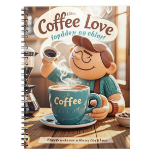 Caderno Espiral Cartoon quente cozinhando café café estilo de aman