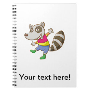 Caderno Espiral Cartoon Raccoon