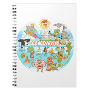 Caderno Espiral Cartoon San Diego