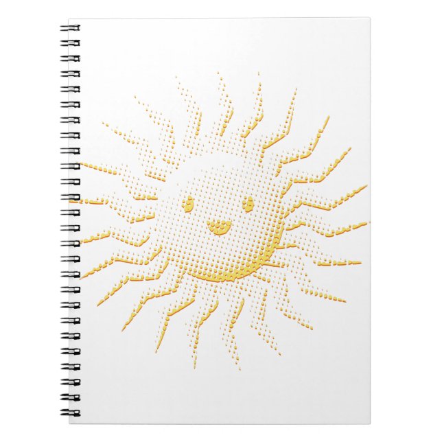 Caderno Espiral Cartoon Smiling Sun Face (Frente)