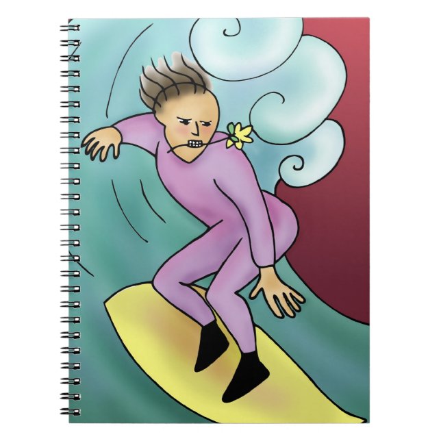 Caderno Espiral Cartoon Surfer (Frente)