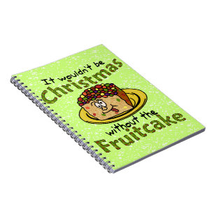 Caderno Espiral Cartum de Natal Engraçado Frutcake