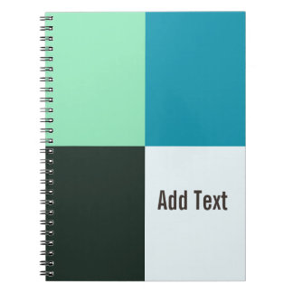 Caderno Espiral Carvão Personalizável Turquesa Azul-Teal