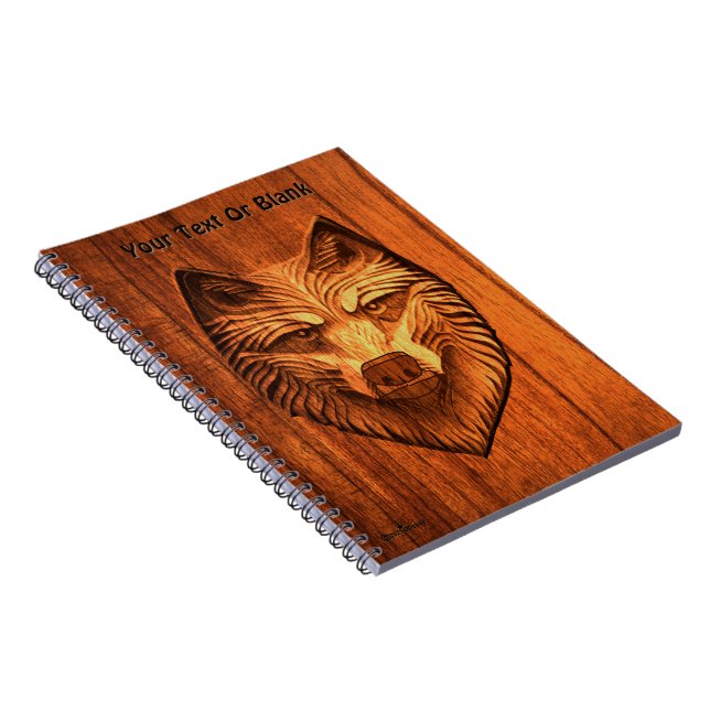 Caderno Espiral Carved Wood Wolf (Lado Direito)