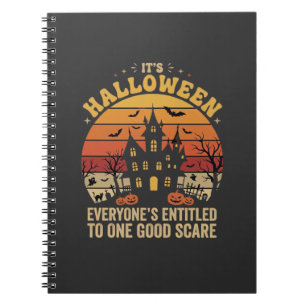 Caderno Espiral Casa Assombrada de Halloween Um Bom Design de Medo