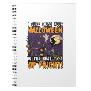 Caderno Espiral Casa Assombrada de Terror de Halloween Bruxa Fanta