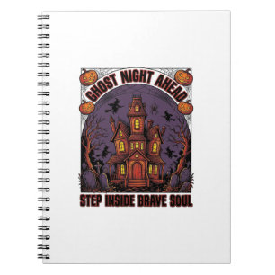 Caderno Espiral Casa Assombrada Desenho de Gravura Vintage de Hall