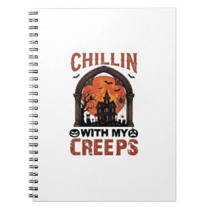Caderno Espiral Casa Assombrada do Chillin Creeps Halloween Lua La