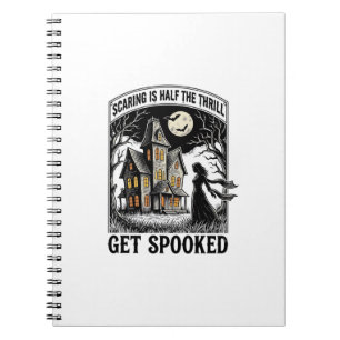 Caderno Espiral Casa Assombrada Halloween Gravura Vintage Terror S