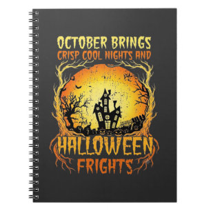 Caderno Espiral Casa Assombrada Terrores do Halloween Lua Cheia Ab