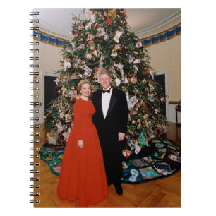 Caderno Espiral Casa Branca de Natal Bill & Hillary Clinton