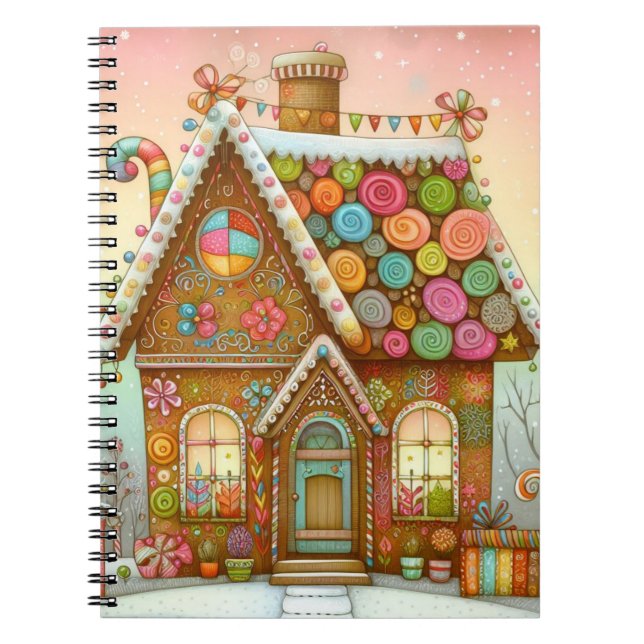 Caderno Espiral Casa de gengibre branca (Frente)