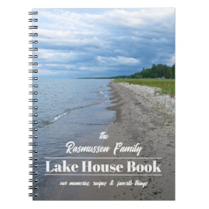 Caderno Espiral Casa de Lago da Família Personalizada