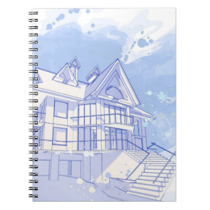Caderno Espiral casa: desenhar da aguarela