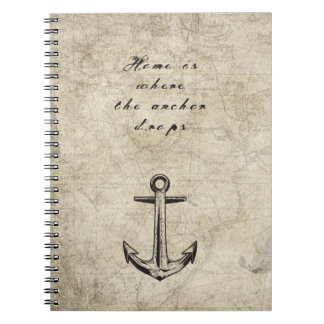 Caderno Espiral Casa é onde a âncora cai