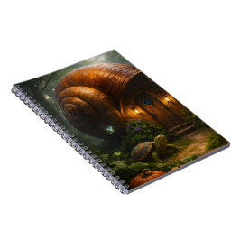 Caderno Espiral Casa espiral encantada do caracol mago floresta
