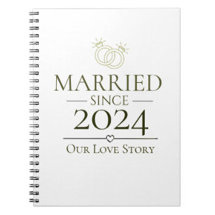 Caderno Espiral Casados desde Ano Personalizado Nossa História de