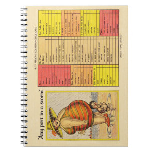 Caderno Espiral Casal Antigo Engraçado na Praia Raridade