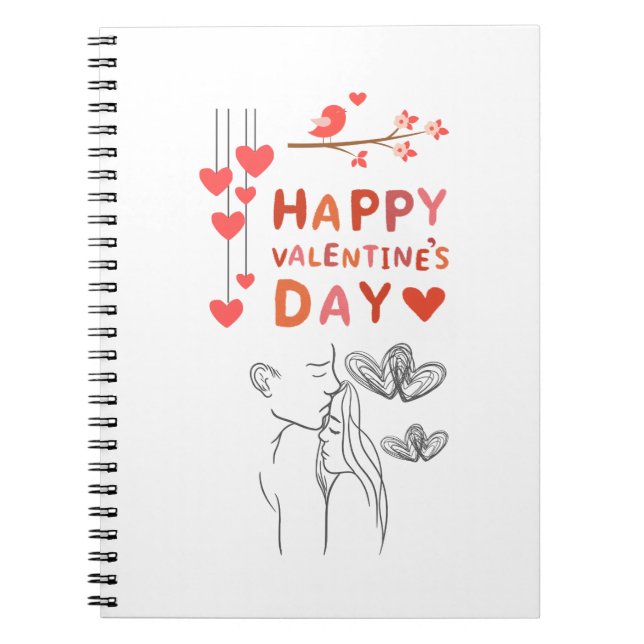 Caderno Espiral Casal de Amor Fofo  (Frente)