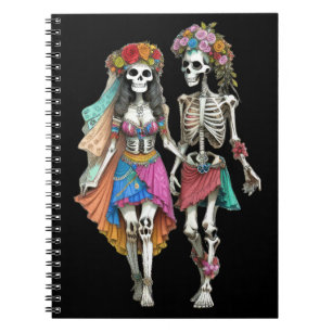 Caderno Espiral Casal de Hippie Skeleton